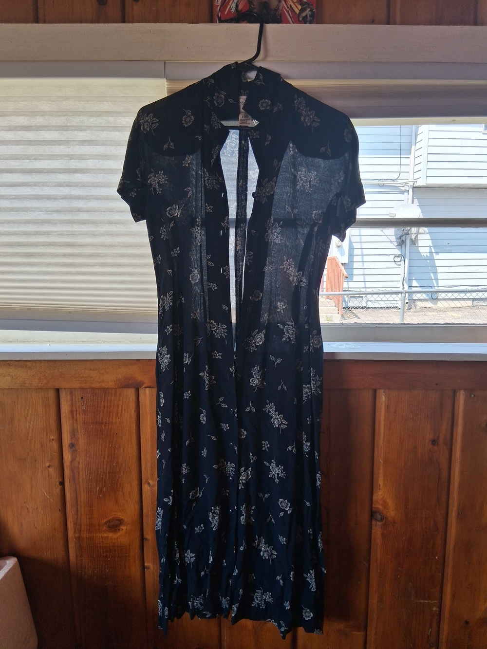 Rena Rowan Black Floral Sheer Midi Dress